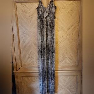 5/48 Bamboo Printed Maxi Dress Size Medium in black, tan and white